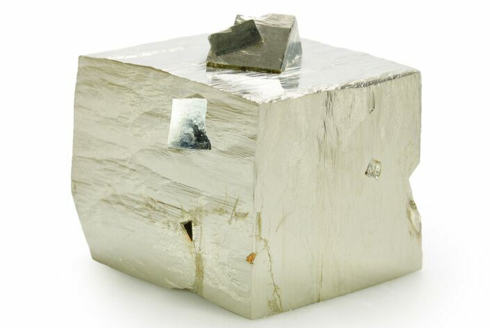 Shiny, Natural Pyrite Cube Cluster - Navajun, Spain #361922